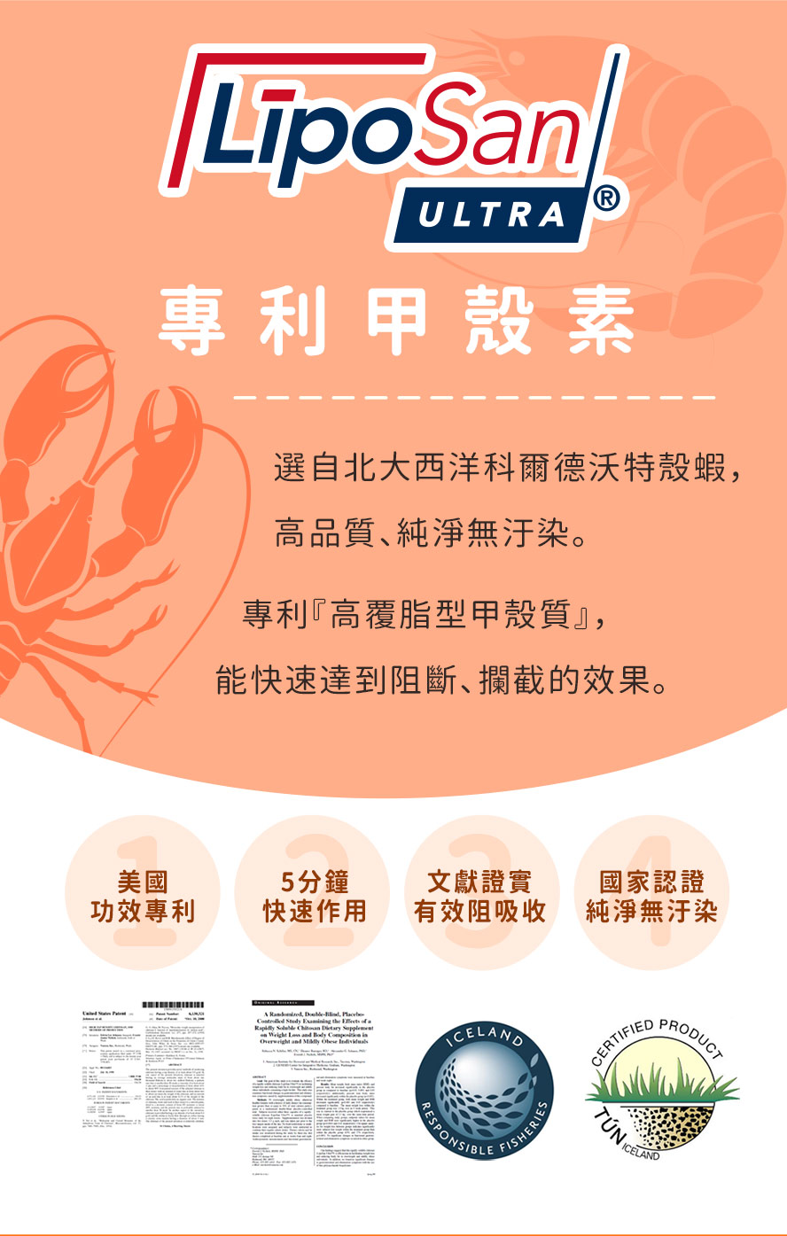BHKs甲殼素為專利高覆脂甲殼質。