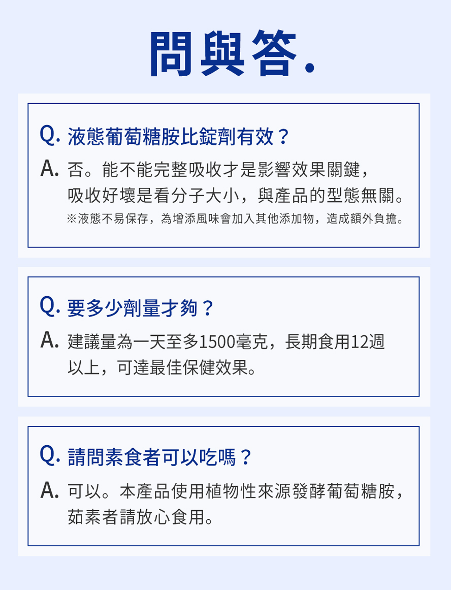 BHK's專利葡萄糖胺小分子、純度高、好吸收