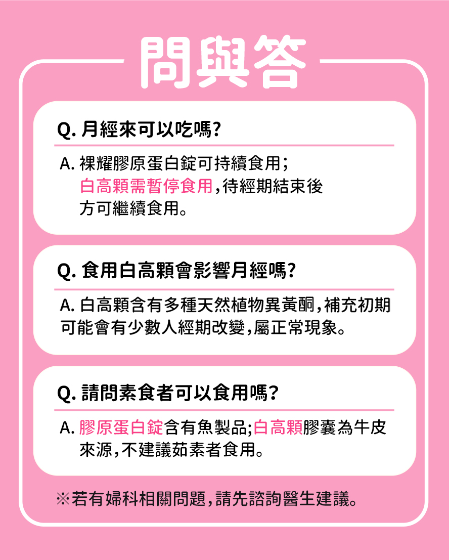 BHK's白高顆、膠原蛋白問與答