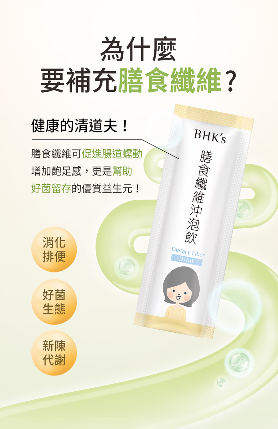 BHK's膳食纖維功效與重要性。
