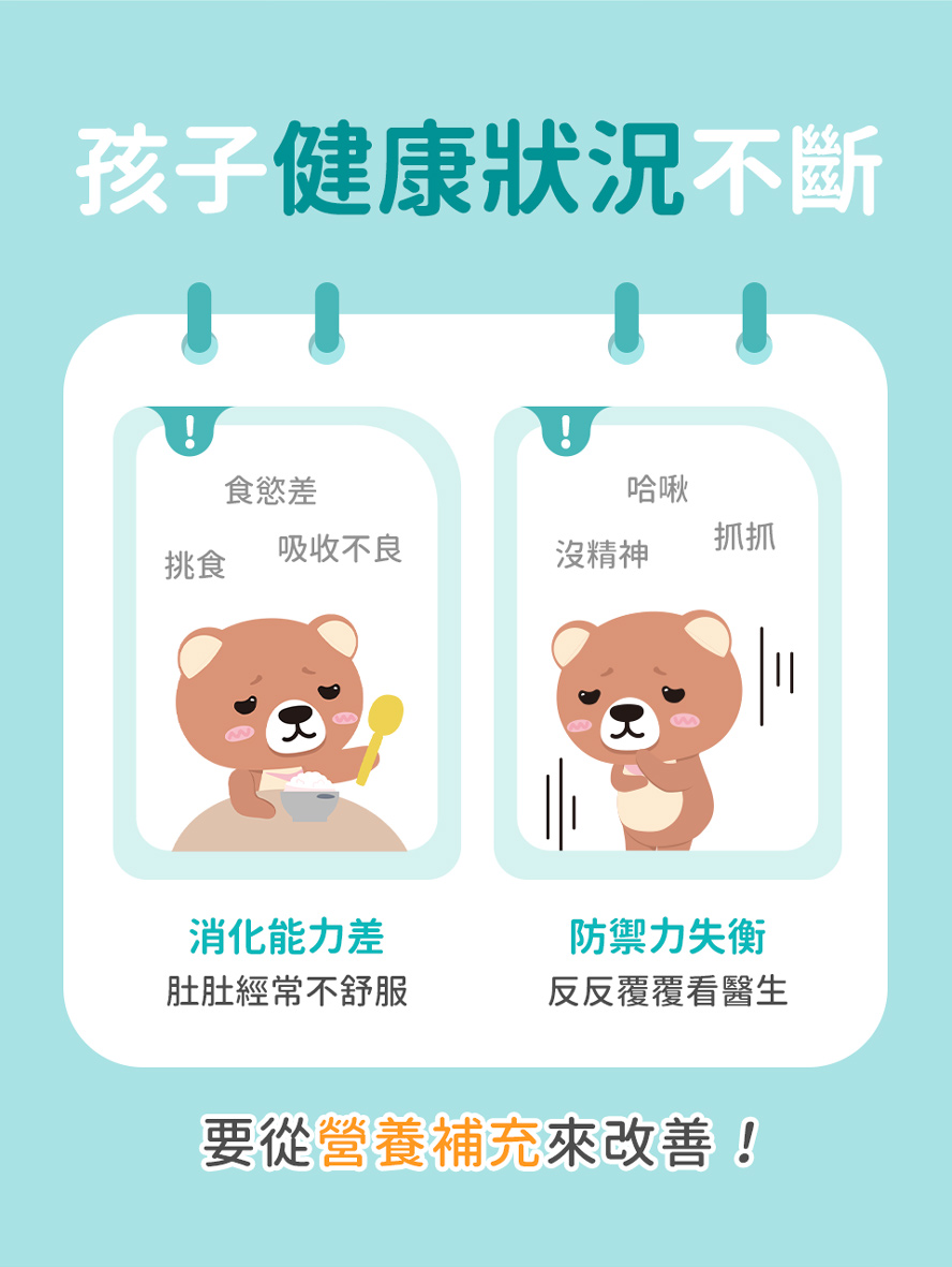 孩子消化不好、容易身體不舒服怎麼辦。
