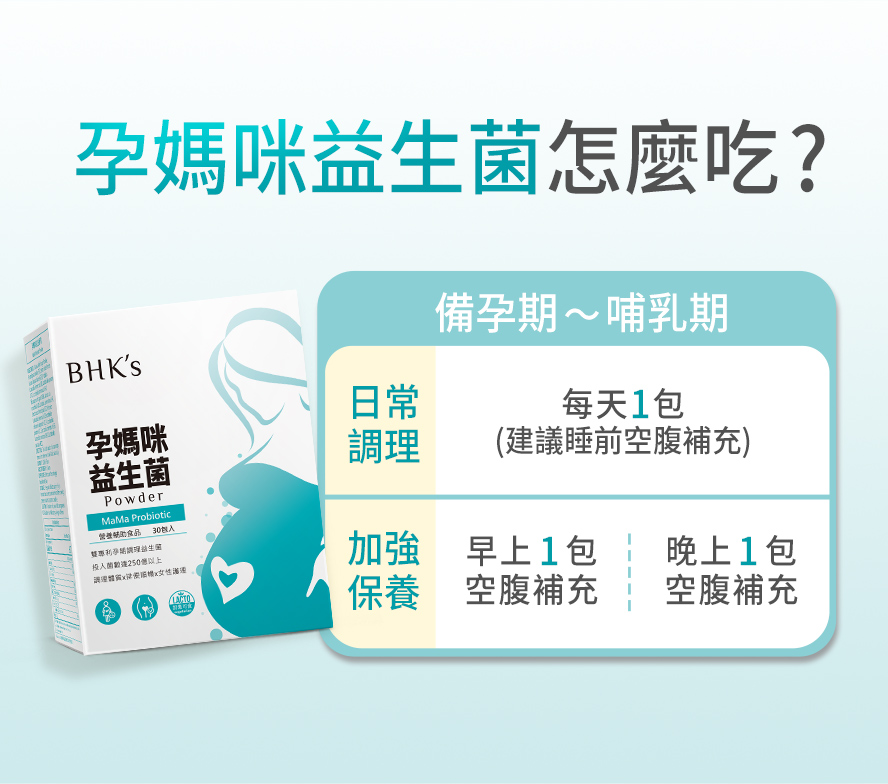 懷孕益生菌何時吃?BHK's孕媽咪益生菌食用方法