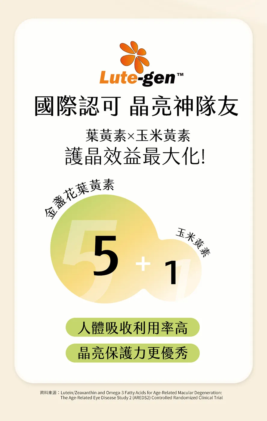葉黃素玉米黃素5:1黃金比例,研究實證