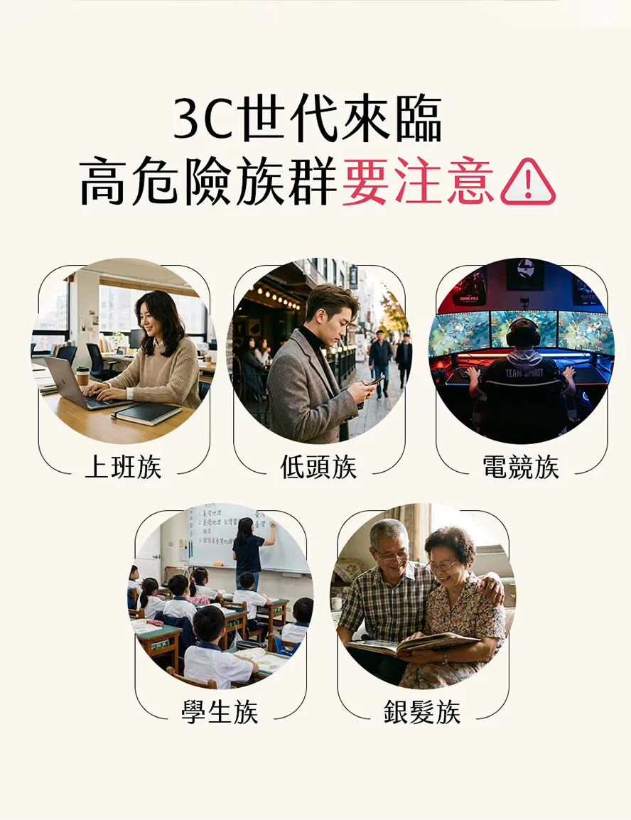 上班族、低頭族、電競族3C高風險需補充葉黃素