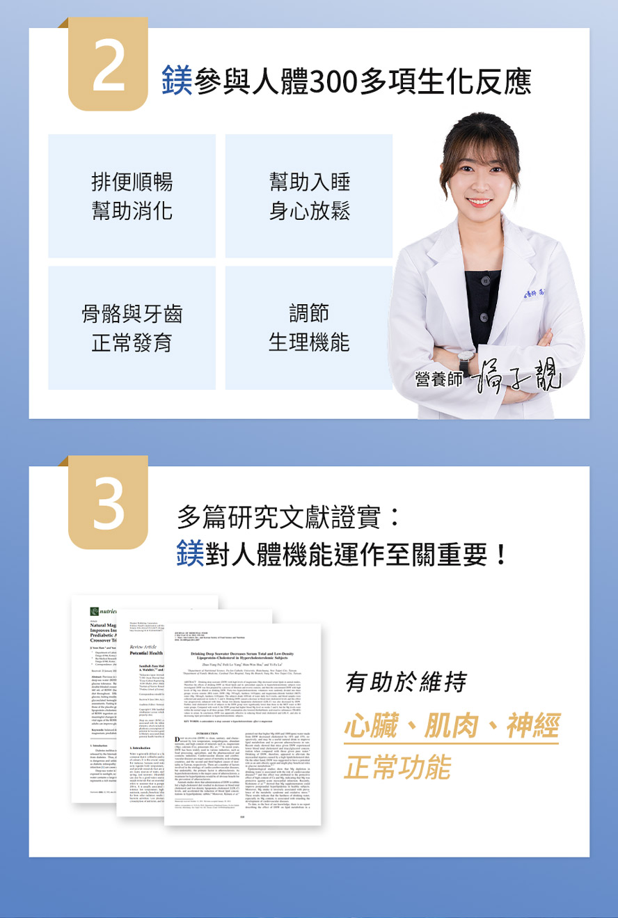 鎂對人體的重要性。