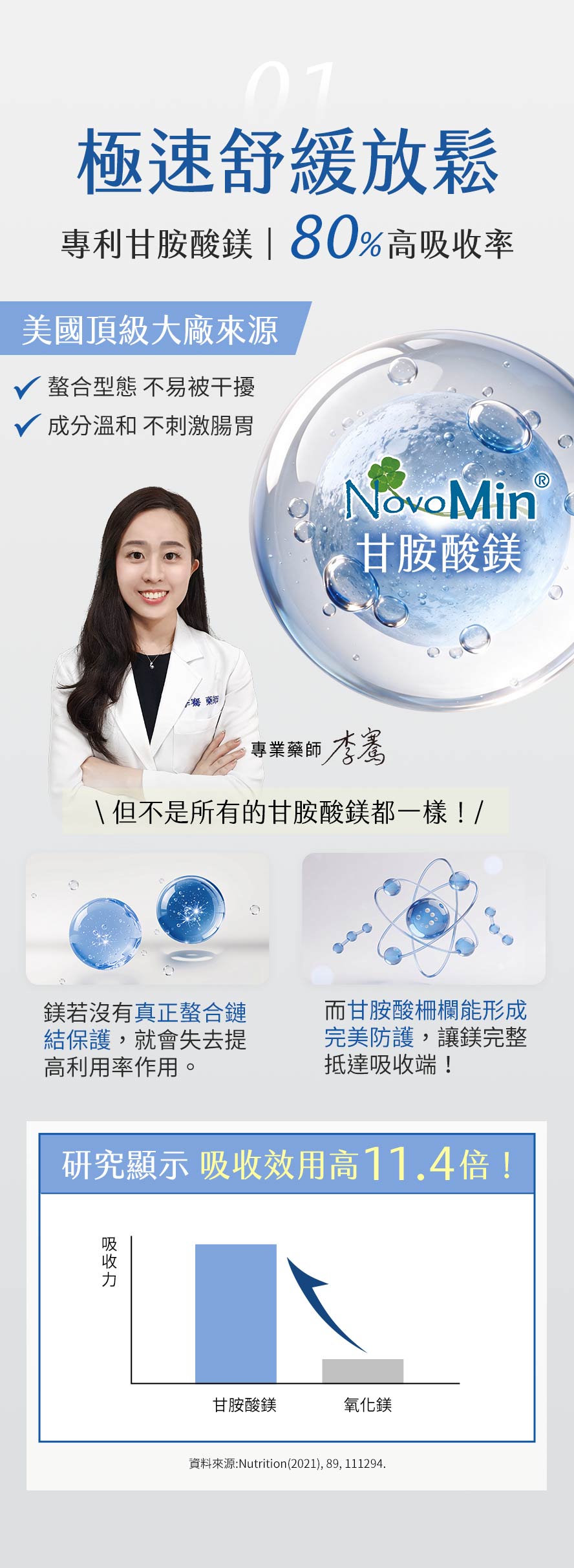 哪種鎂吸收率比較好?甘胺酸鎂推薦
