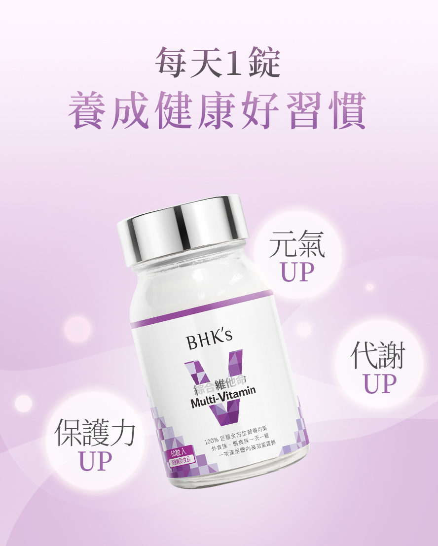 BHK綜合維他命劑量?每日一錠即達衛福部建議攝取量
