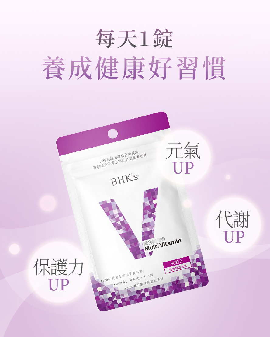BHK綜合維他命劑量?每日一錠即達衛福部建議攝取量