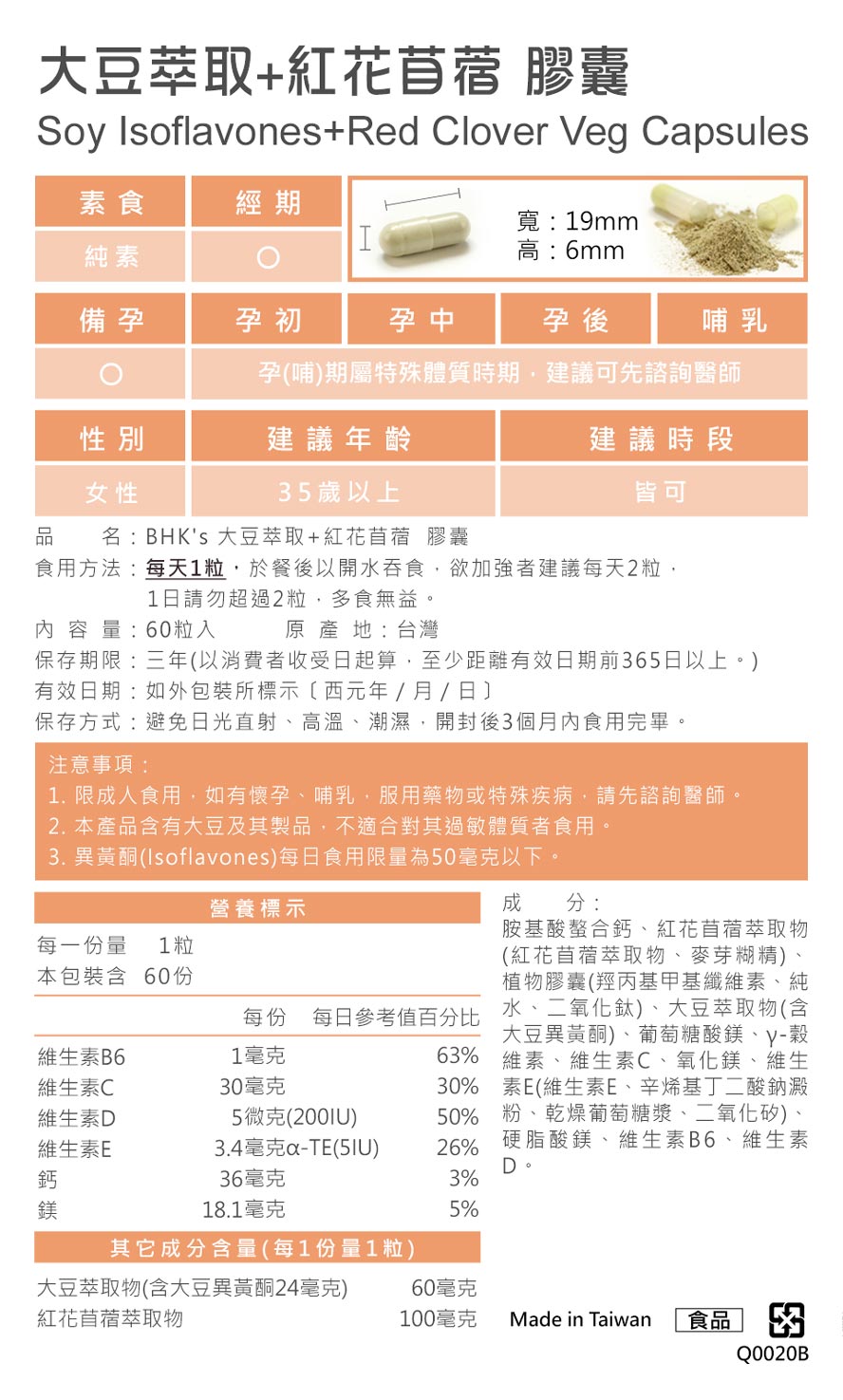 BHK's大豆異黃酮通過SGS安全檢驗合格。