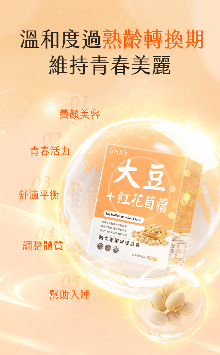 補充大豆異黃酮好處多，溫和度過更年期