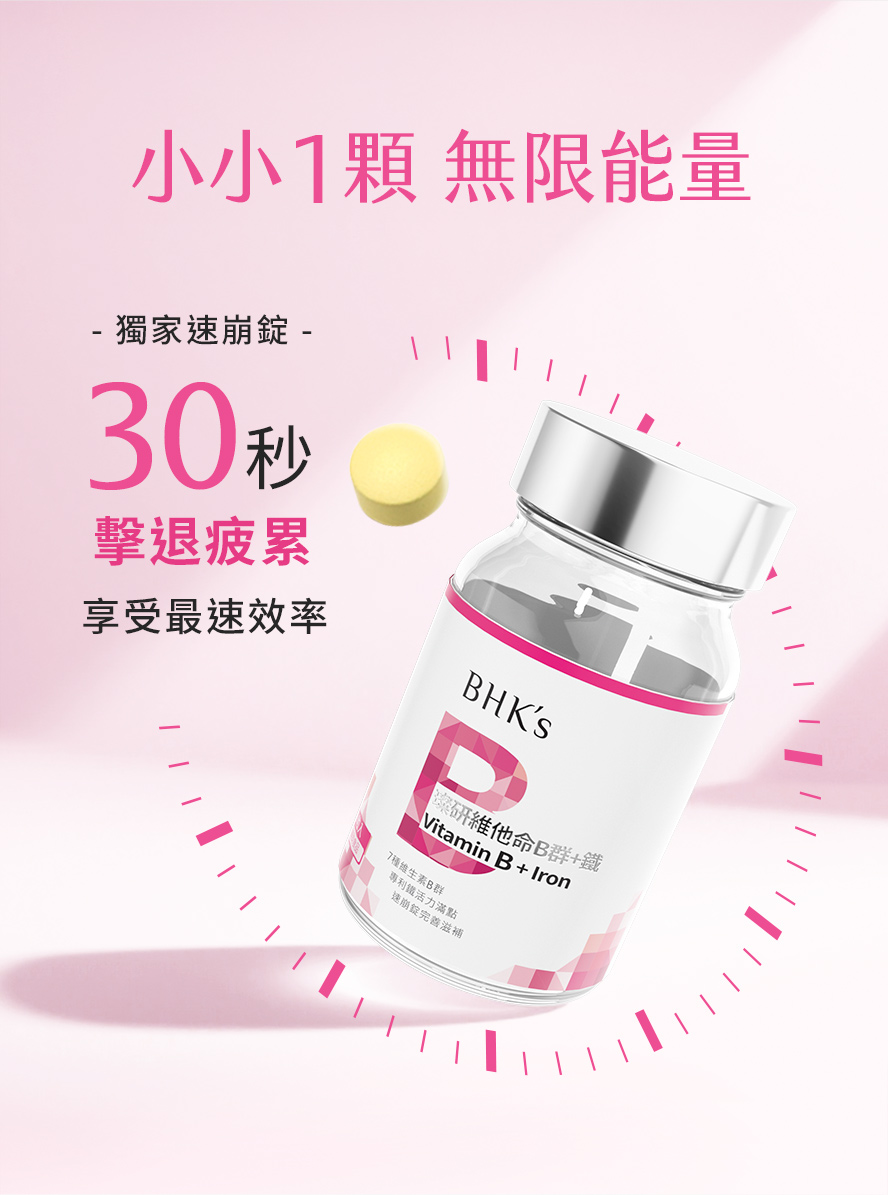 B群速崩錠,30秒快速吸收,迅速恢復好精神
