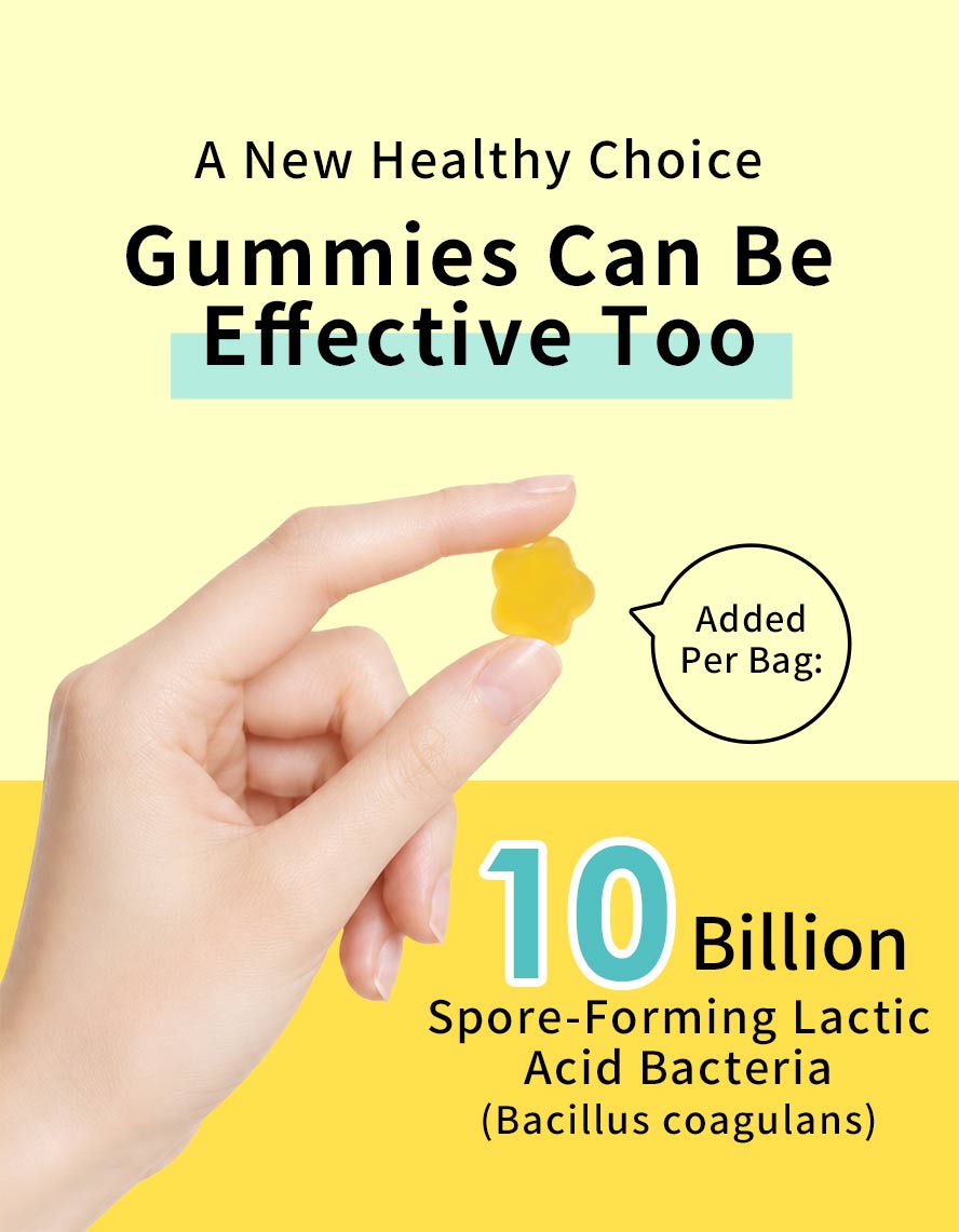 BHK's Probiotic Gummies is added 10 billion of lactobacillus in each bag.