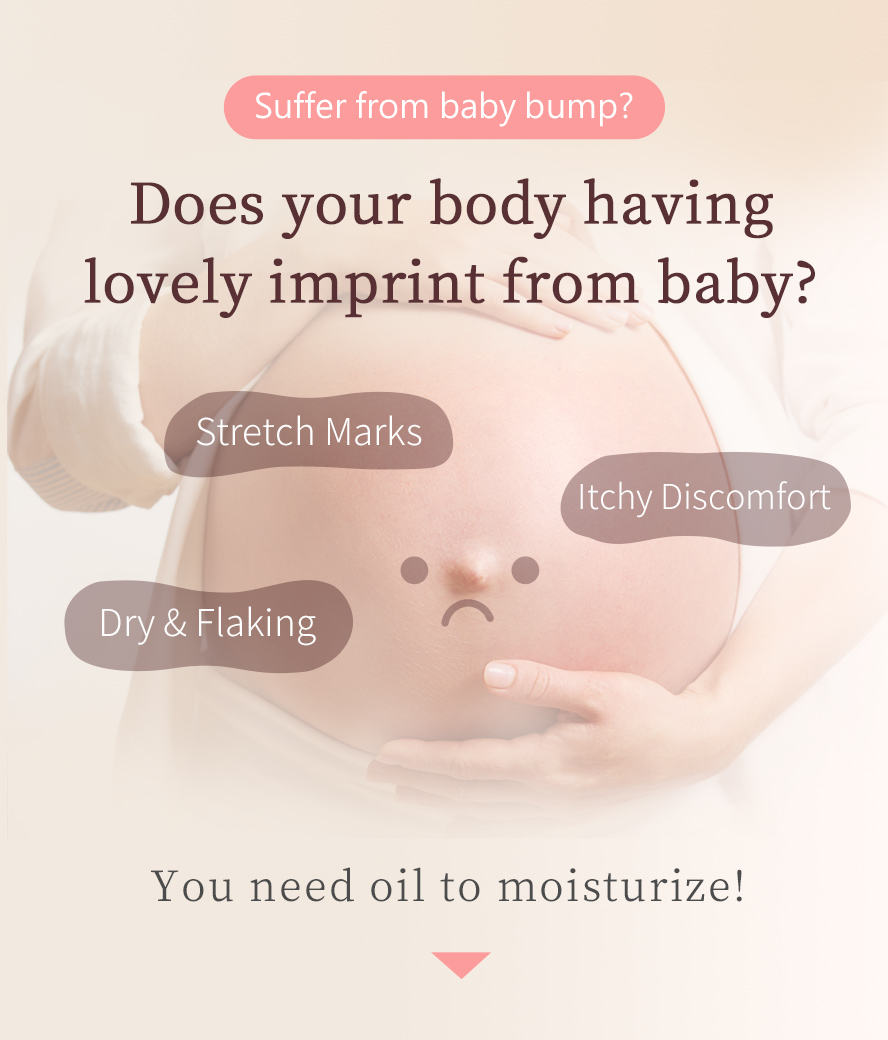 Mommies belly can easily suffer from strectch marks, itchy, dry, and flaky skin during pregnancy.