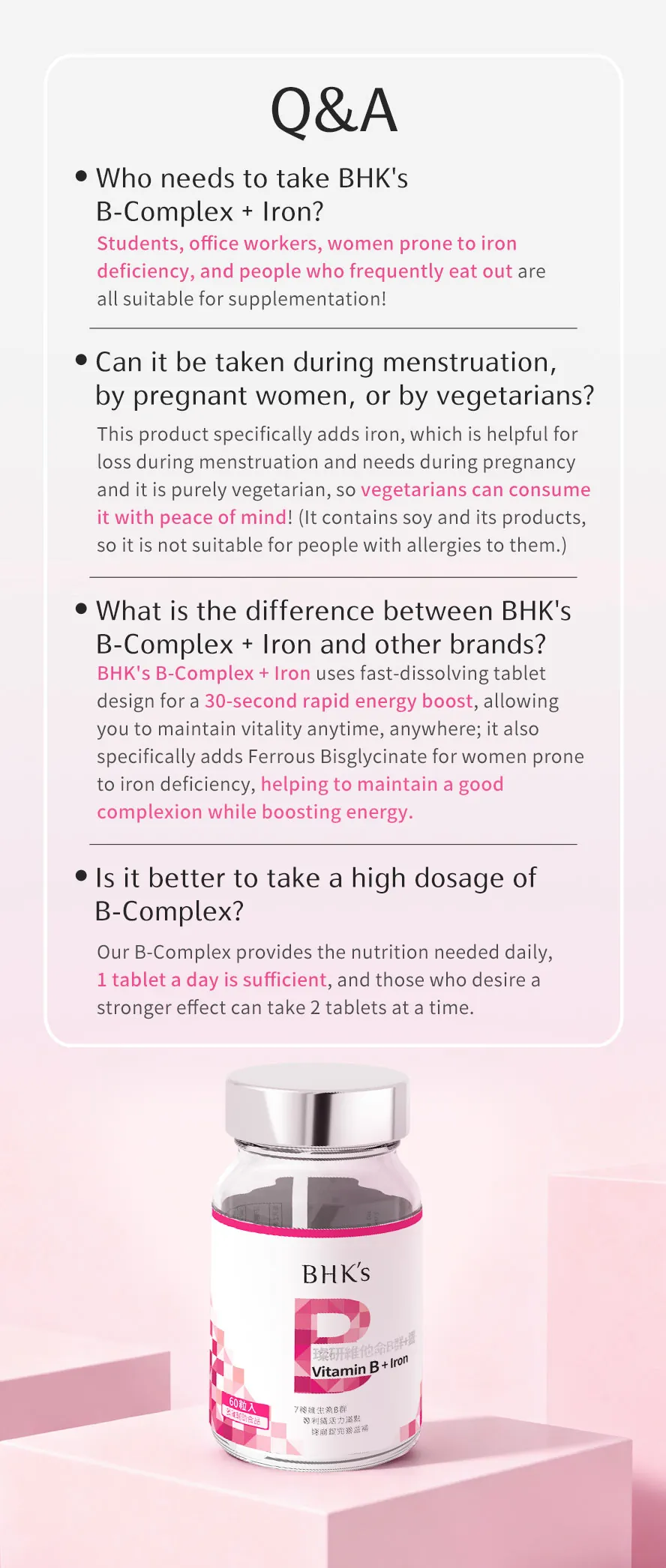 Convenient for energy boost, take one tablet a day to supply energy and nutrient needs