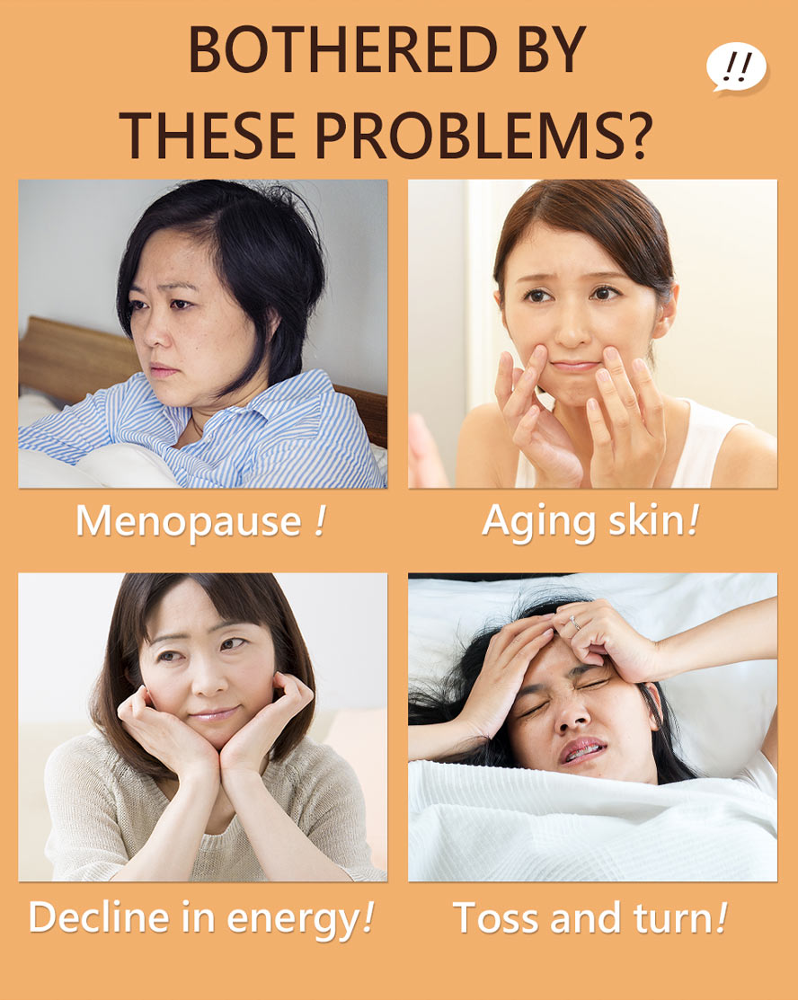 Recommend taking BHK's Royal Jelly to soothe discomforts, low energy, rough skin & bad sleeping quality caused by menopause.
