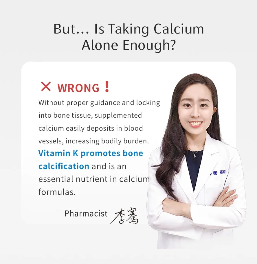 Why choose BHK's Amino Acid Chelated Calcium+K2 Tablets with added Vitamin K?