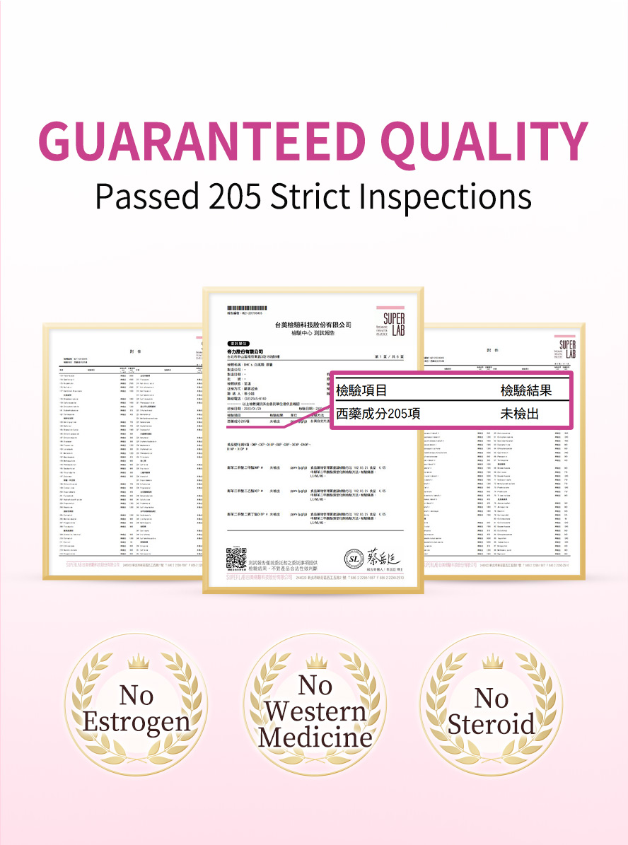 BHK's Pueraria Mirifica Capsules passes safety test, doesn't contain western medicine, steroids, heavy metals.