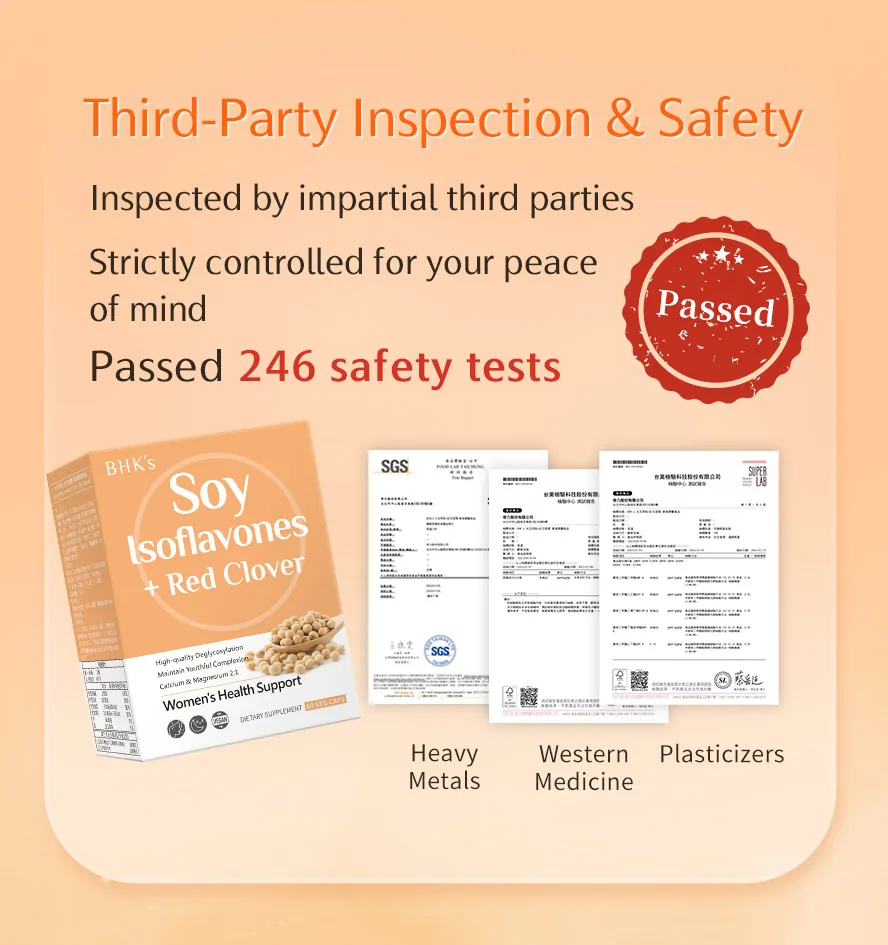BHK's Soy Isoflavones use strictly selected high-quality soy extracts and are fully SGS certified for safety and quality.
