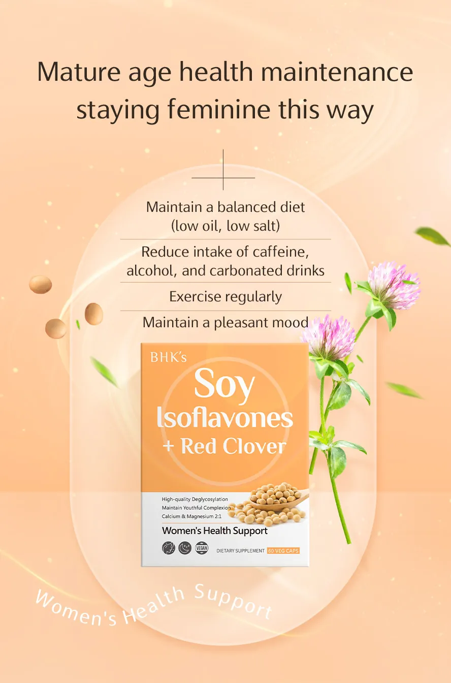 What are the best health tips for mature women? Combine a balanced diet and exercise with BHK's Soy Isoflavones for optimal results.
