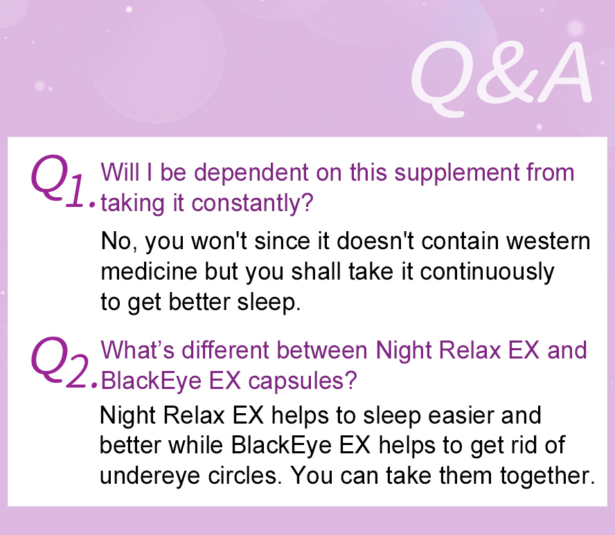 BHK's Night Relax EX will not cause dependent after taking constantly