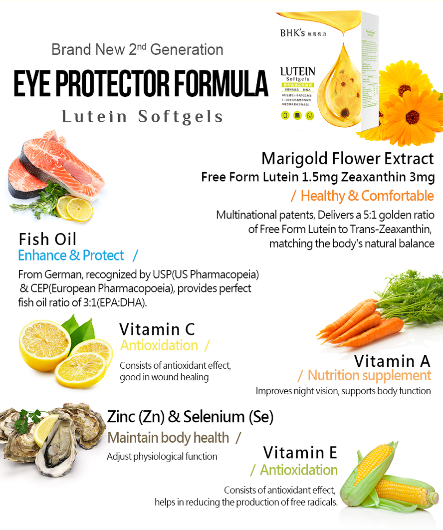BHK lutein provides complete protection for eyes and vision
