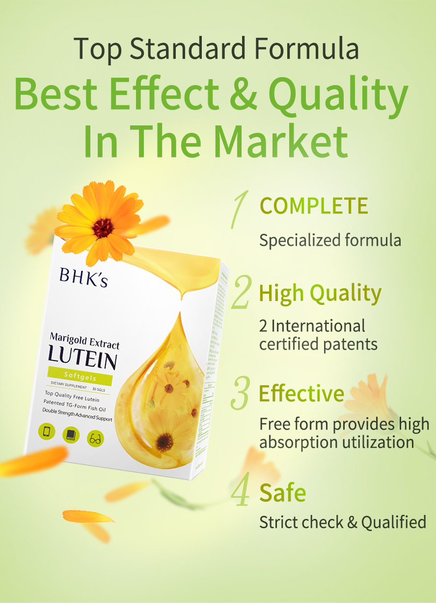 Most recommended lutein supplement brand- BHK's, finest quality recignized internationally, good deal with best effects,high customer satisfaction.