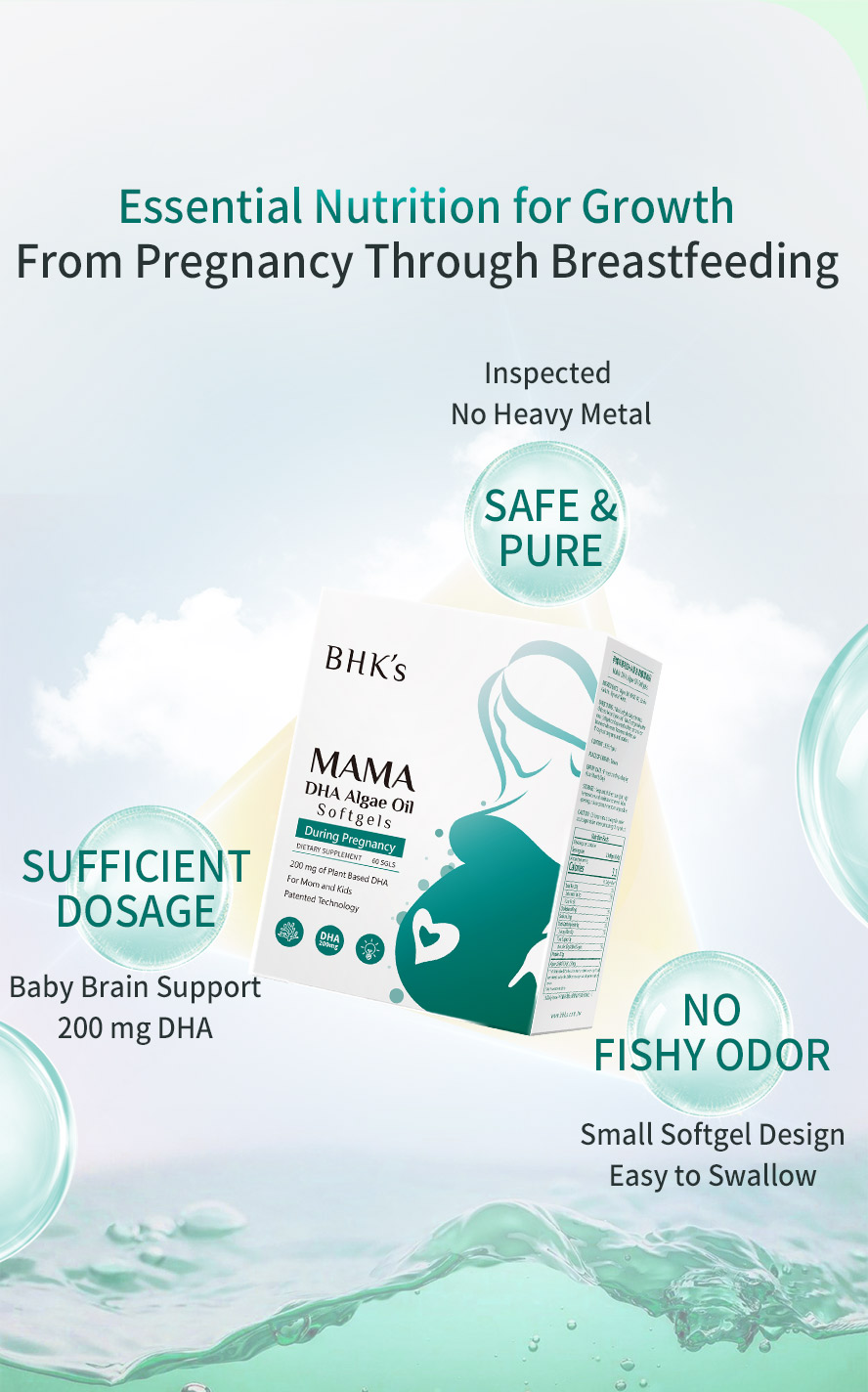 BHK's DHA Algae Oil is formulated for pregnancy DHA supply