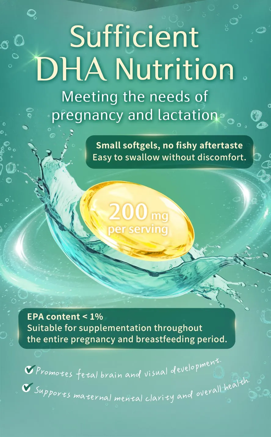 Recommended BHK's MaMa DHA Algae Oil for DHA supply during pregnancy