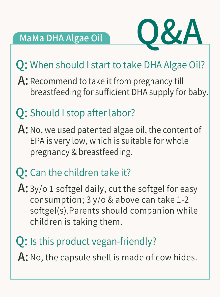 BHK's MaMa DHA Algae Oil Q&A