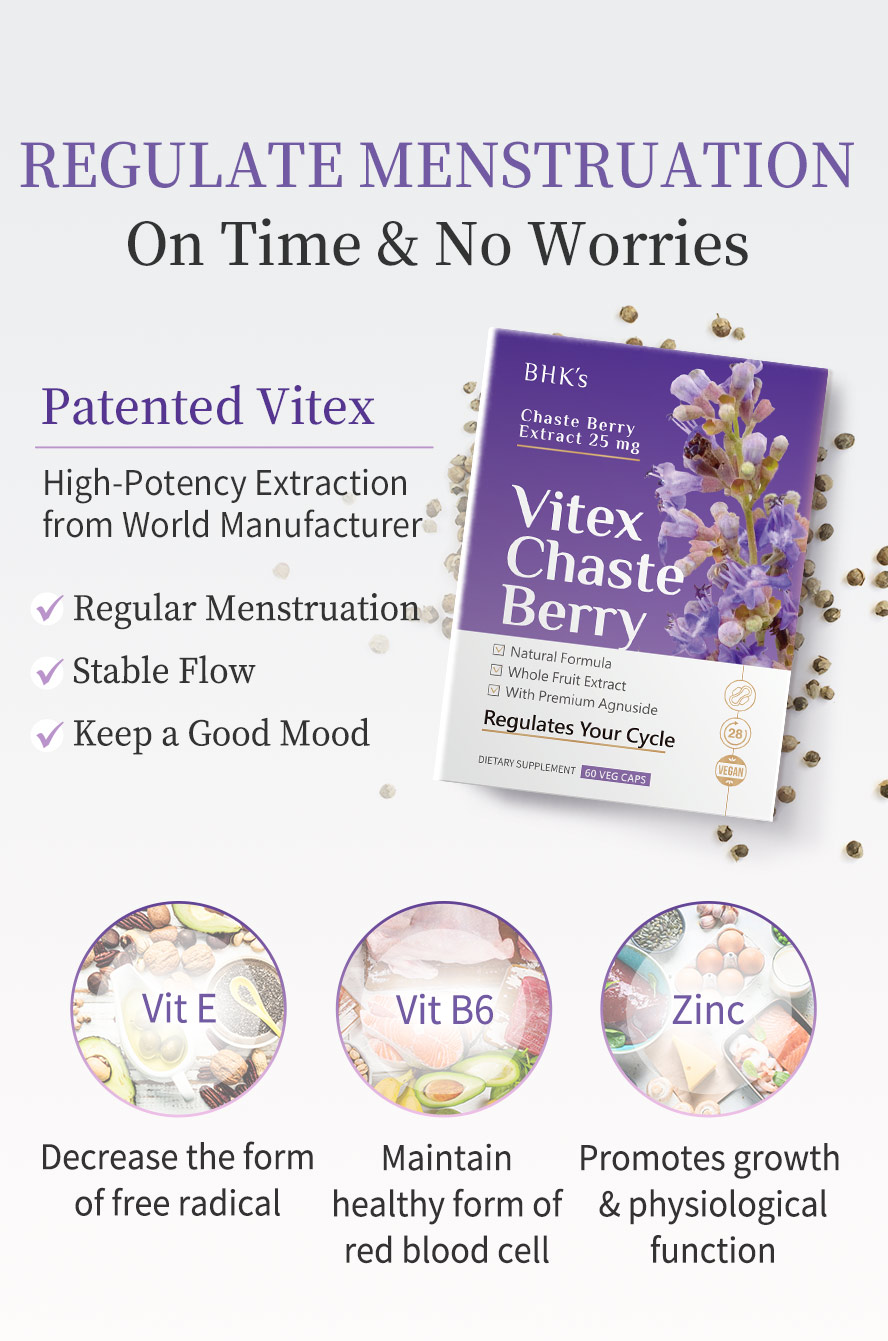 BHK's chasteberry use patented vitex,improve conditions affecting a woman’s reproductive system.