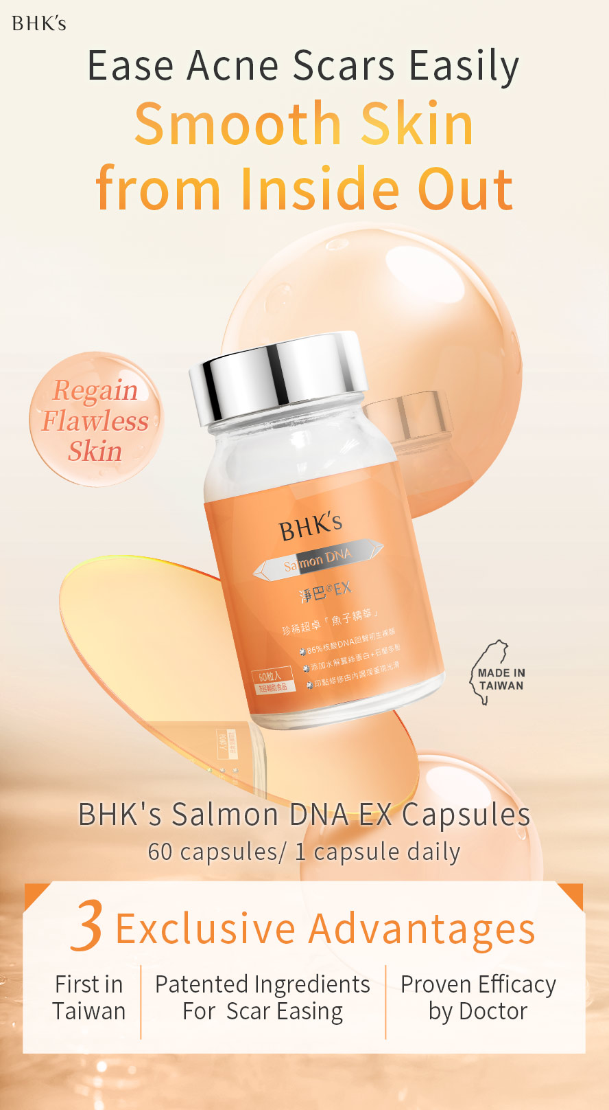 BHK's salmon DNA is clinically proven to firm up the skin and reduce pigmentation.