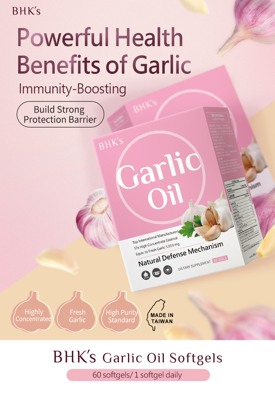 BHK's Garlic Oil can enhance immune system for strong health protection barrier.
