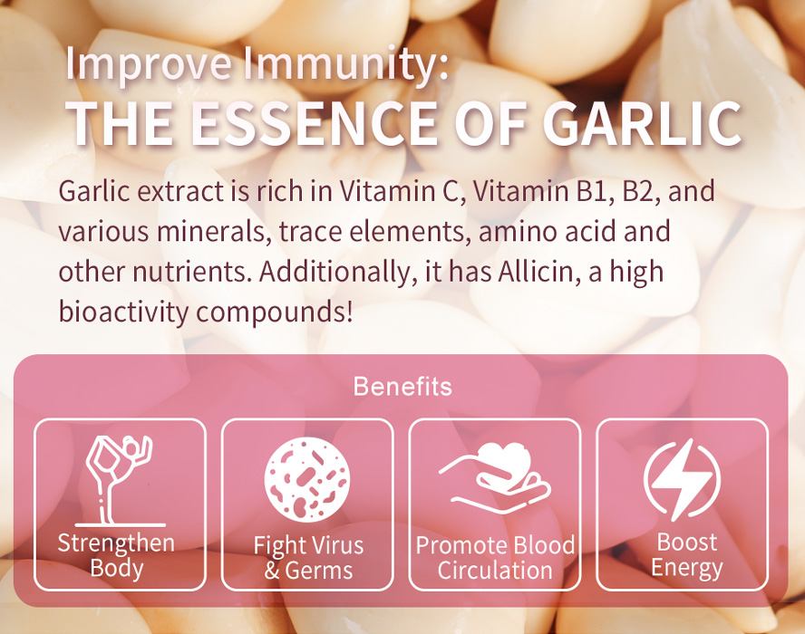 High allicin content can strengthen body to fight sickness and promote healthy blood circulation.