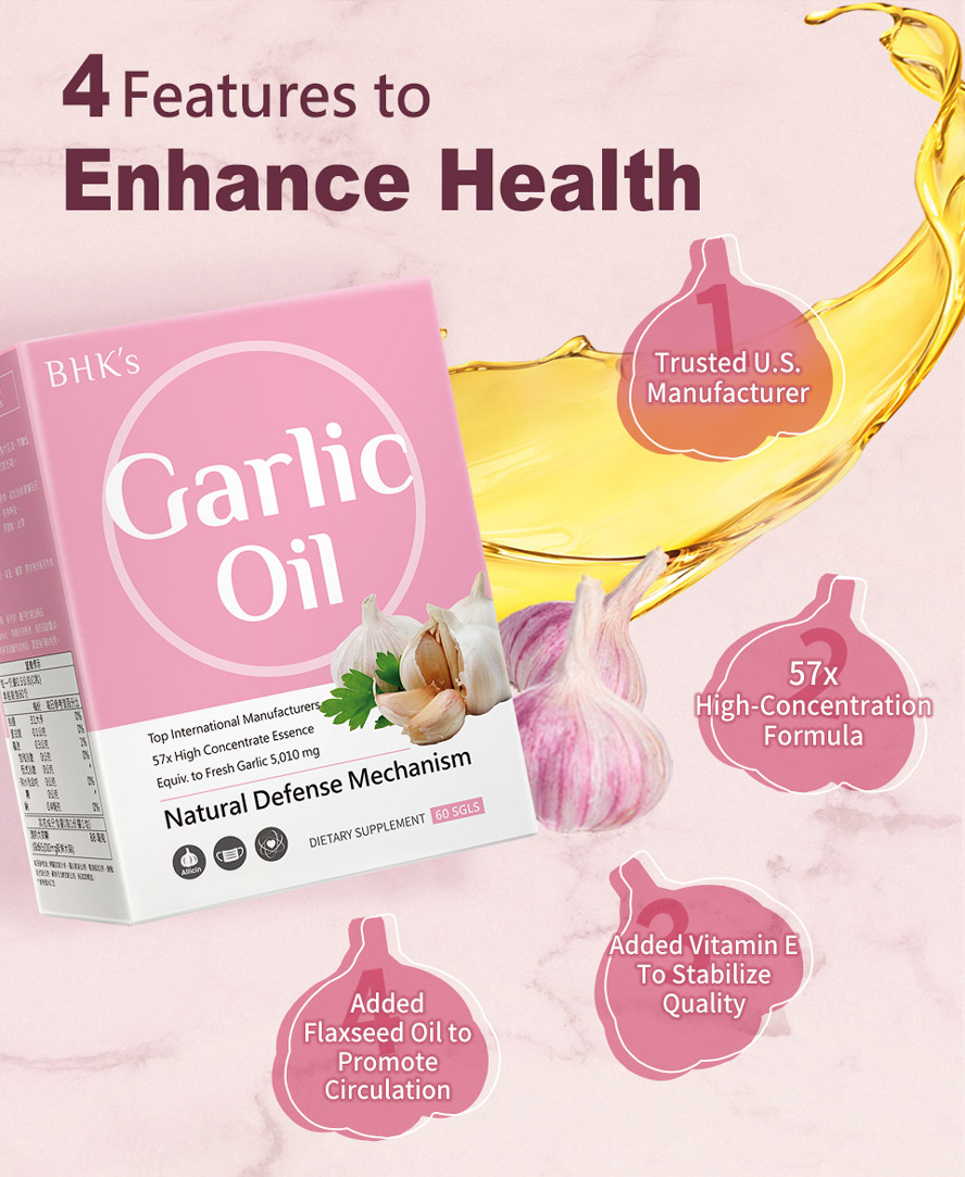 BHK’s Garlic Oil is 57x highly concentrated, with added Vitamin E for stable quality.