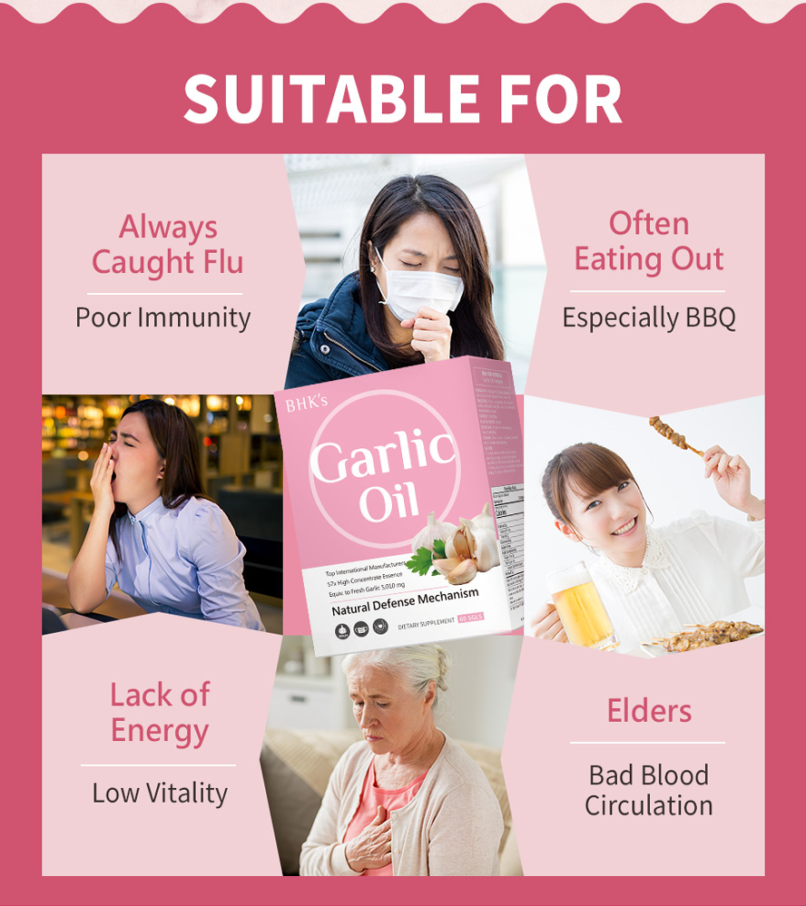 BHK's Garlic Oil can help with high blood pressure, low energy, and immunity issues.