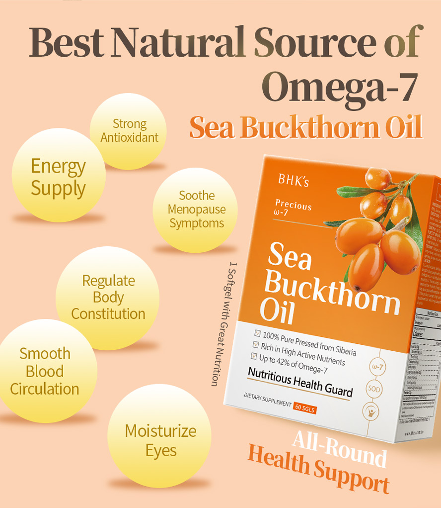 BHK Sea Buckthorn promotes elasticity and protect against dryness.