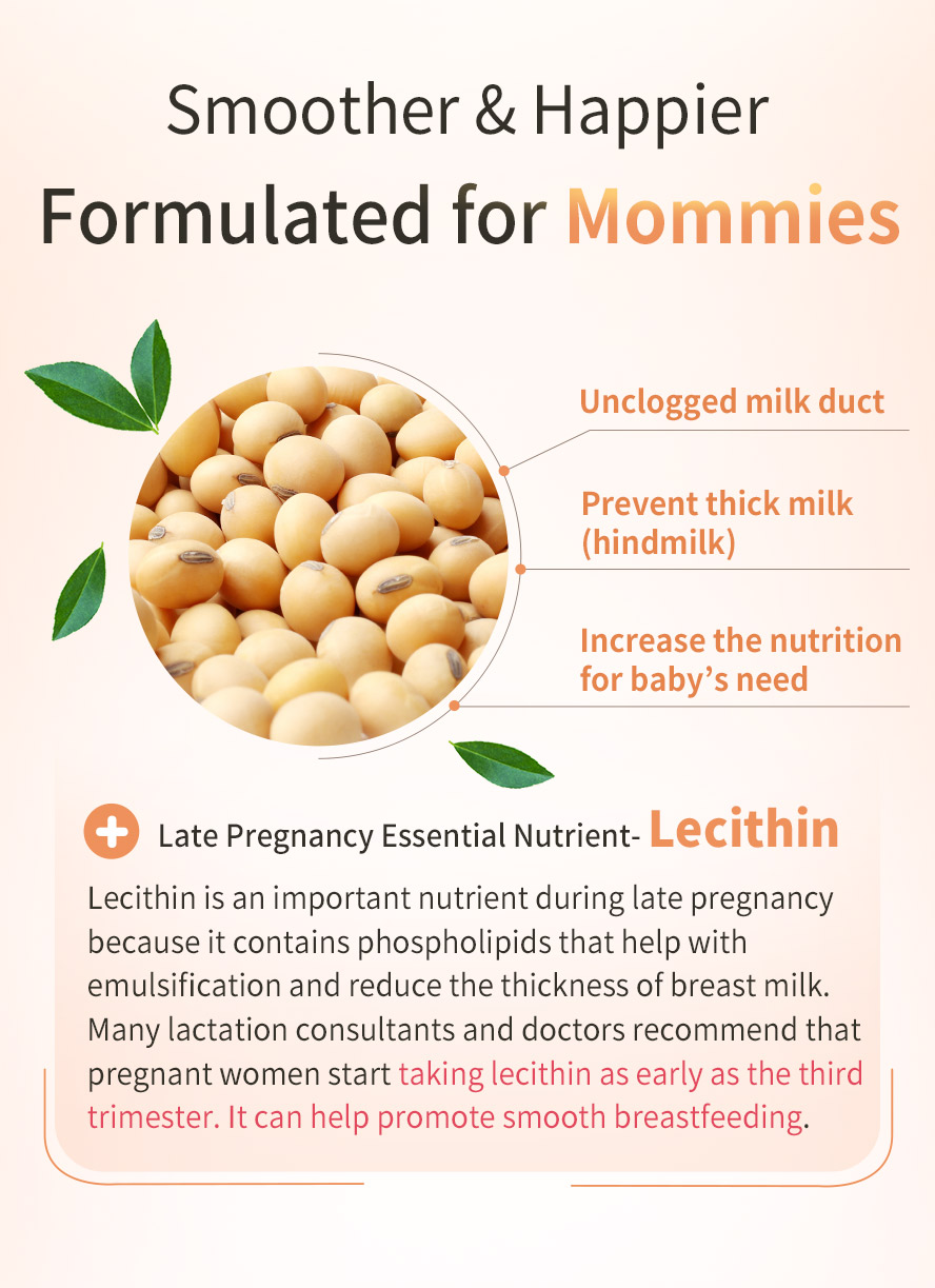 BHK's MaMa Lecithin Powder is suitable to take daily from late pregnancy to breastfeeding period to prevent plugged milk duct