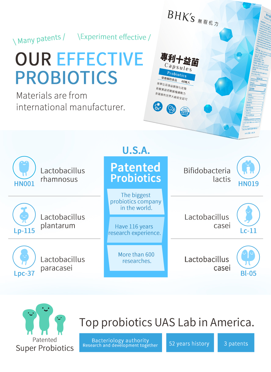 BHK's Probiotics improves the ecology of the bacterial flora.