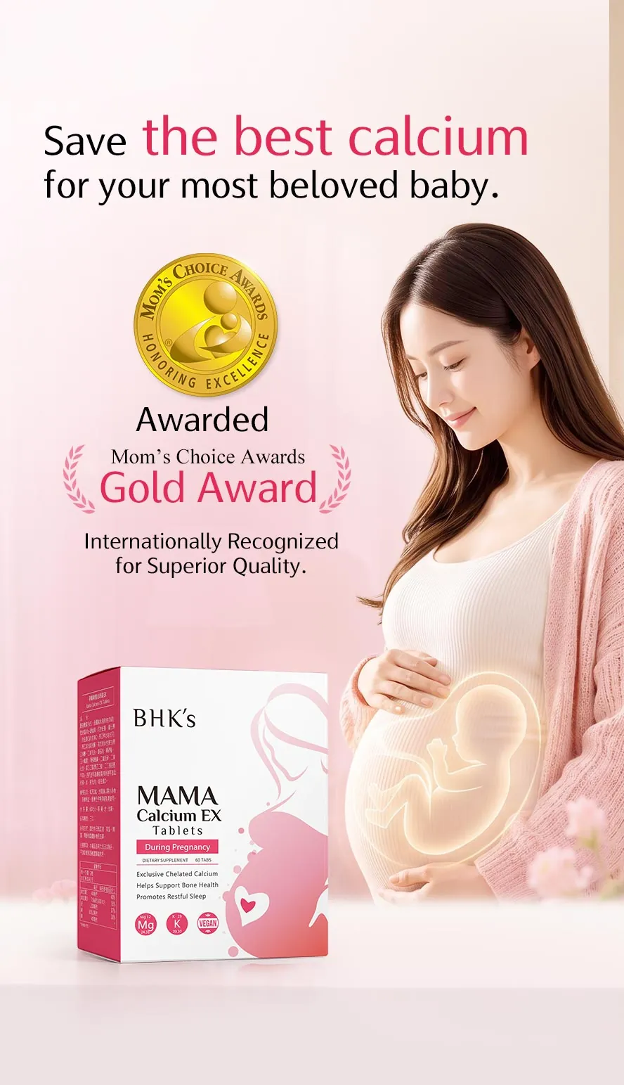 BHK's MaMa Calcium EX Tablets Honored with the International Mom's Choice Gold Award