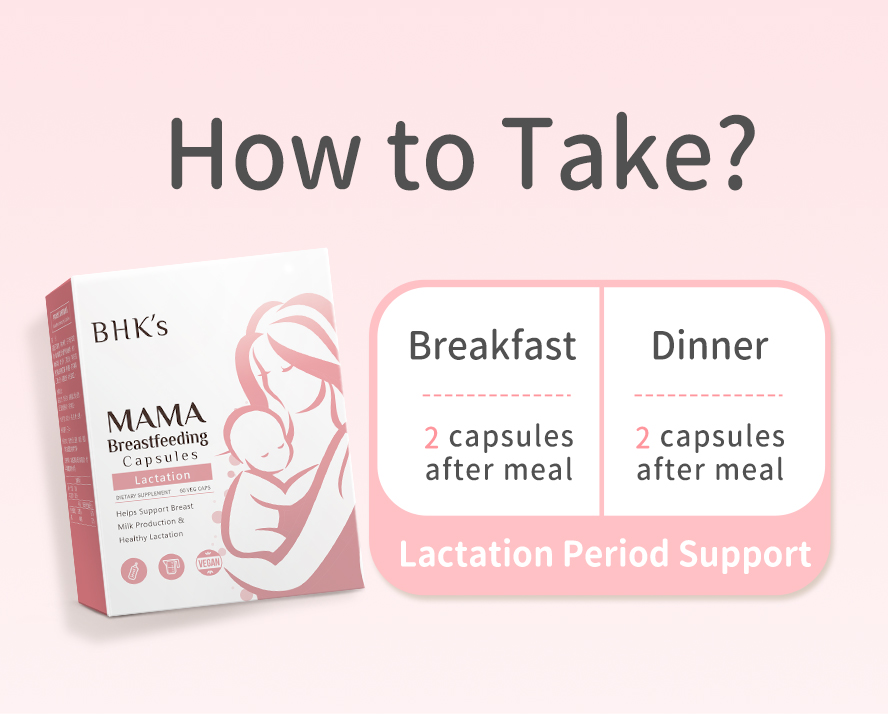BHK's MaMa Breastfeeding is an excellent lactation support with 4 capsules daily.