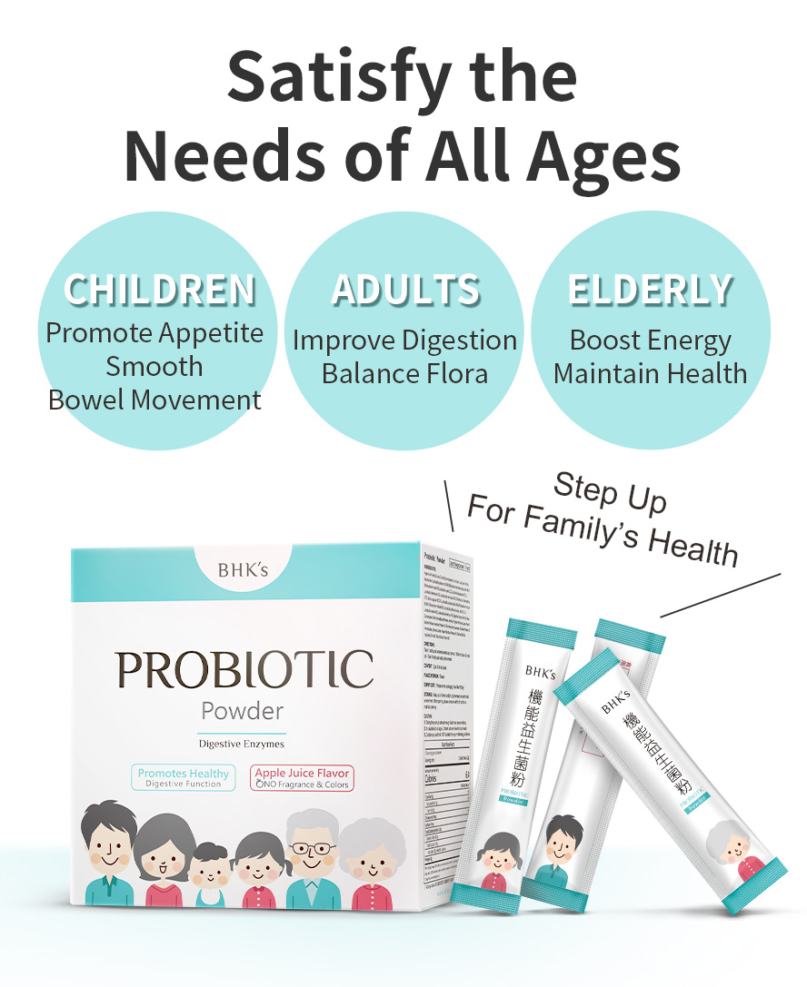 BHK's Probiotic Powder is appropriate for all age groups.