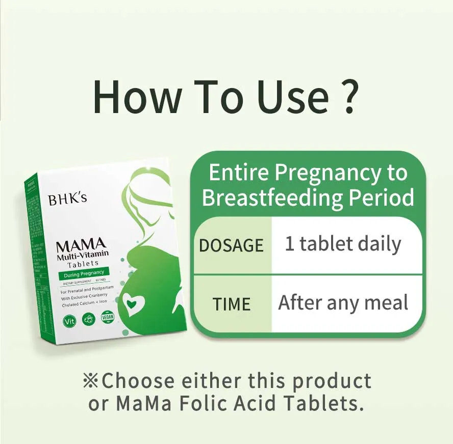 How to take BHK's Maternal Multivitamin Tablets: Directions for use.
