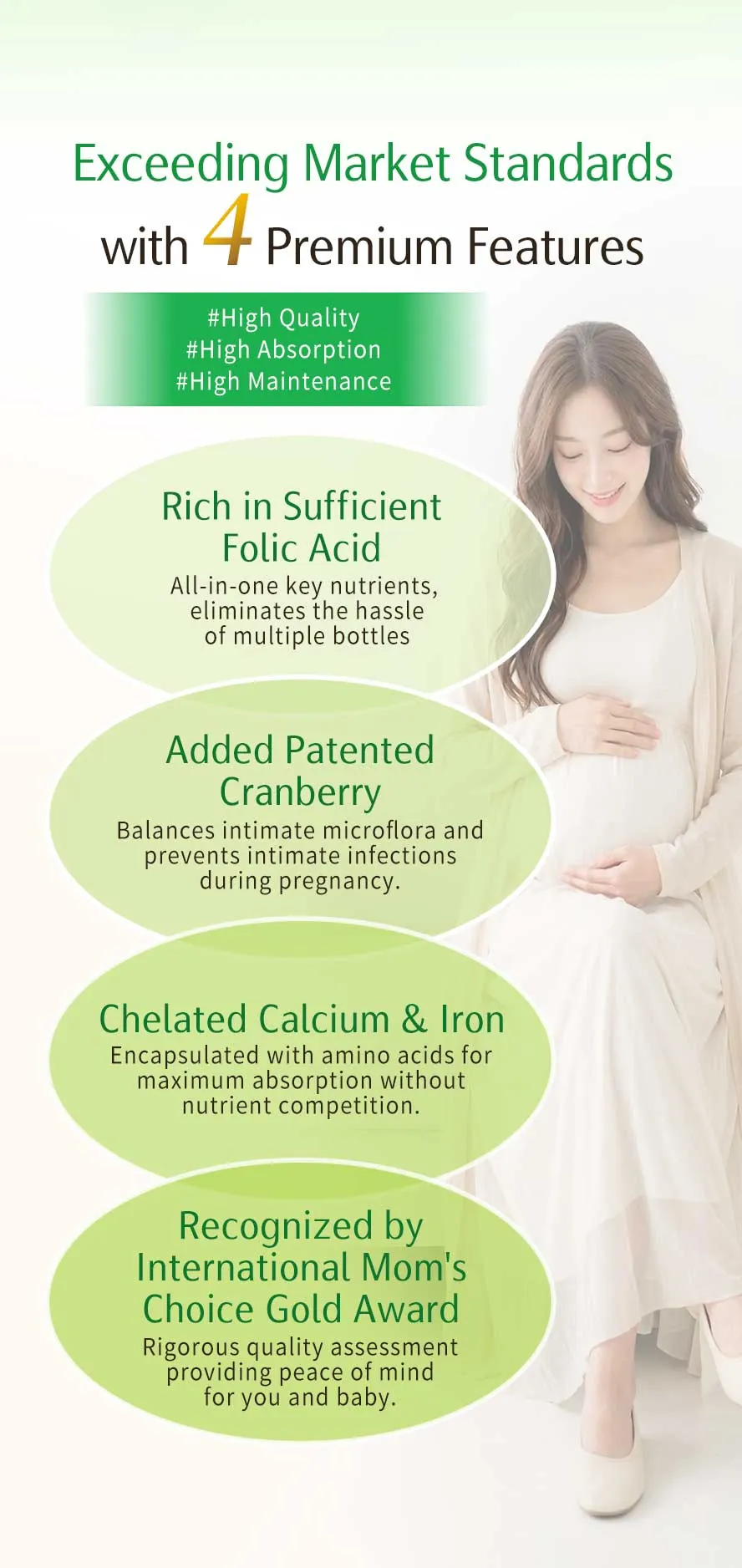 Enriched with adequate folic acid, BHK's Maternal Multivitamin supports fetal neural system development and growth.