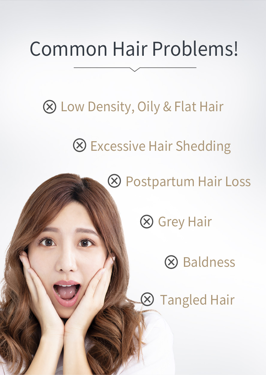 BHK Biotin EX+ solves grey hair, thin hair, postpartum hair loss and other hair problems.