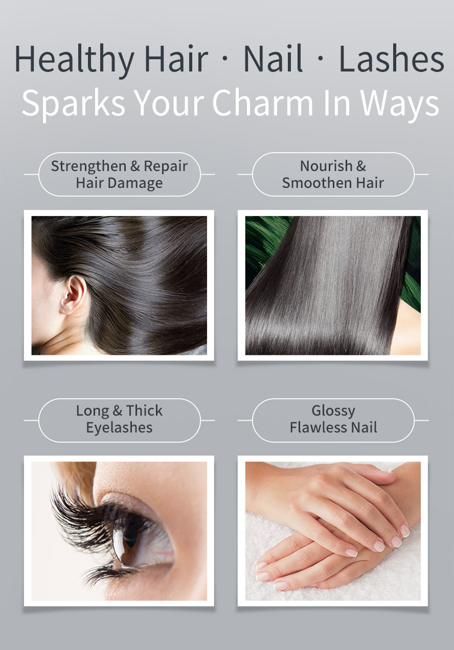 BHK's Biotin EX+ helps to reinforce all-round health of hair, eyelashes & nail.