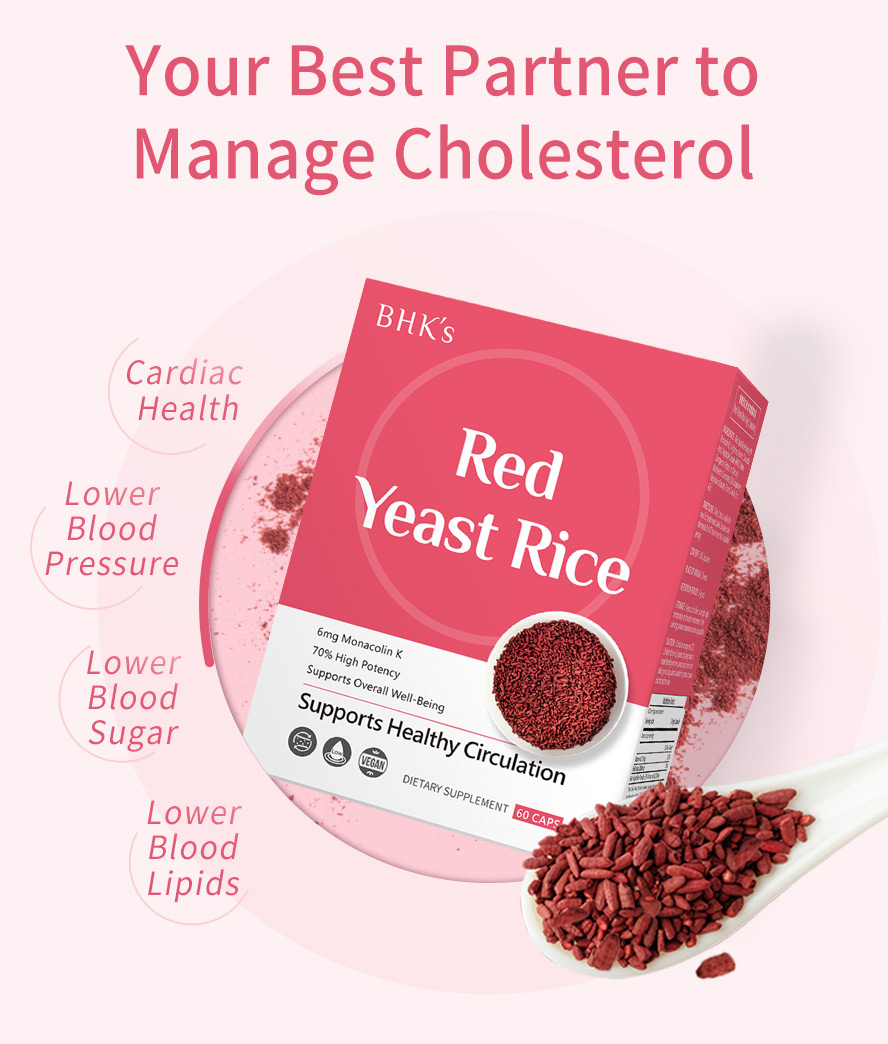 BHKs Red Yeast Rice is vegetarian, suitable for people who is overweight or with high cholesterol and heart disease.