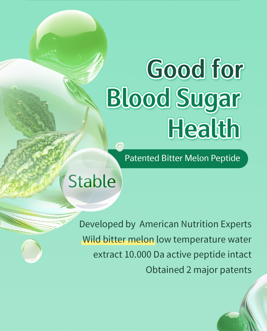 With active peptides extracted with low temperature technique, has proven effectively controls blood sugar levelby medical journals, recommended by pharmacists