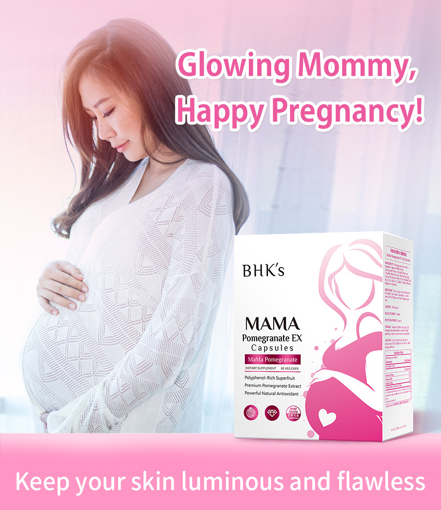 Taking BHK's pomegranate during pregnancy allows your skin to glow and shine safely.