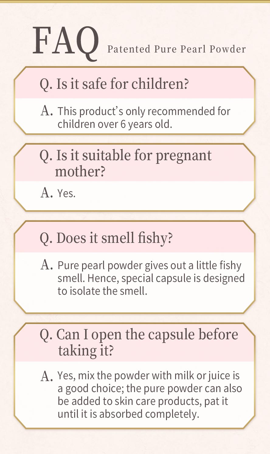 BHKs pearl powder is the secret to radiant, clear skin, especially if you are pregnant, nursing.