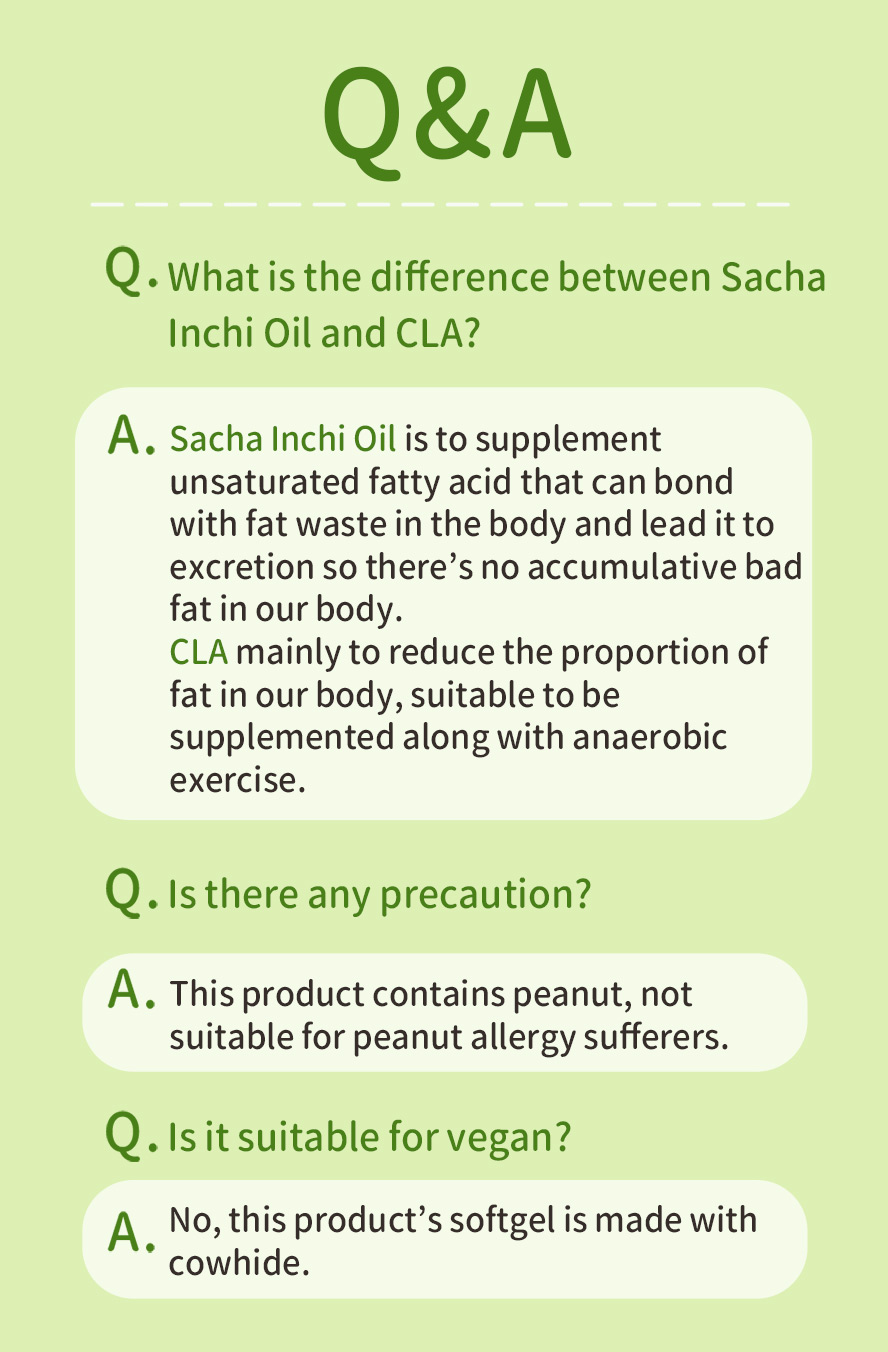 BHK Sacha Inchi Oil helps to adjust physical fitness, circulatory health, and increase metabolism 